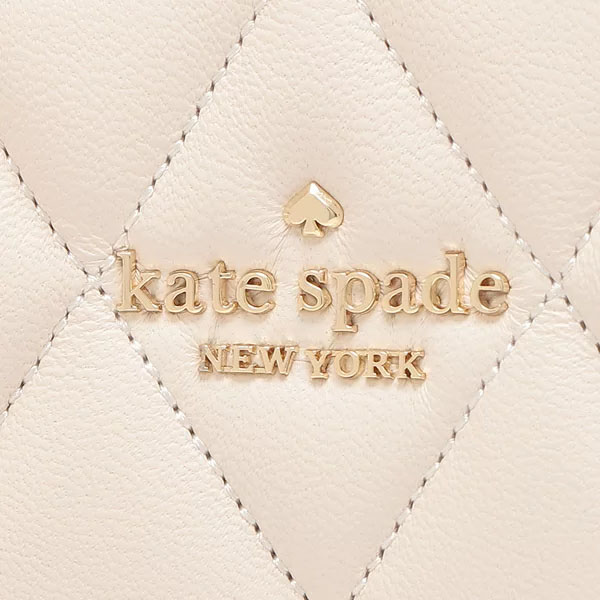 Kate Spade Crossbody Bag Carey Smooth Quilted Leather Mini Camera Bag Parchment Off White # KA592