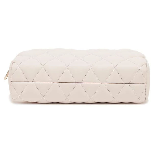 Kate Spade Crossbody Bag Carey Smooth Quilted Leather Mini Camera Bag Parchment Off White # KA592