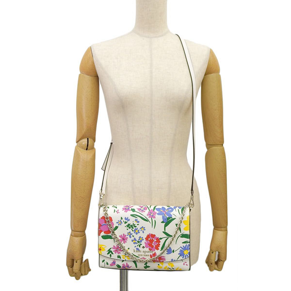 Kate Spade Carson Garden Bouquet Convertible Crossbody Bag Cream Off White # KB589