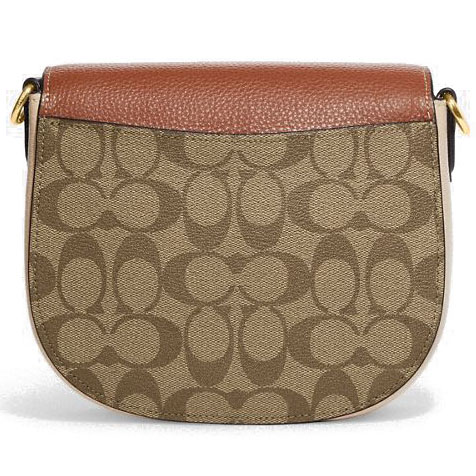 Coach Crossbody Bag Morgan Saddle Bag In Colorblock Signature Khaki # CE565