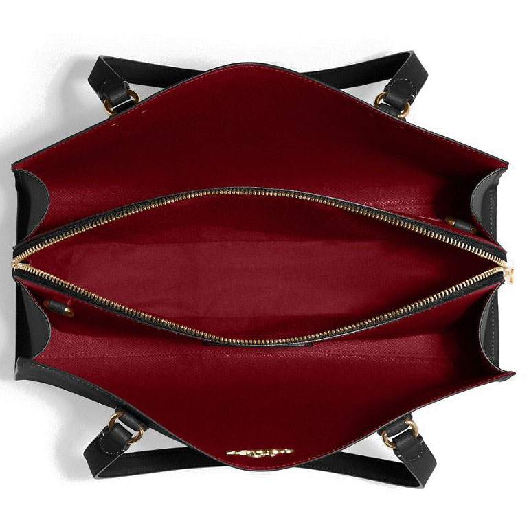 Coach Crossbody Bag Tote Shoulder Bag Tatum Carryall Black / True Red # C4078