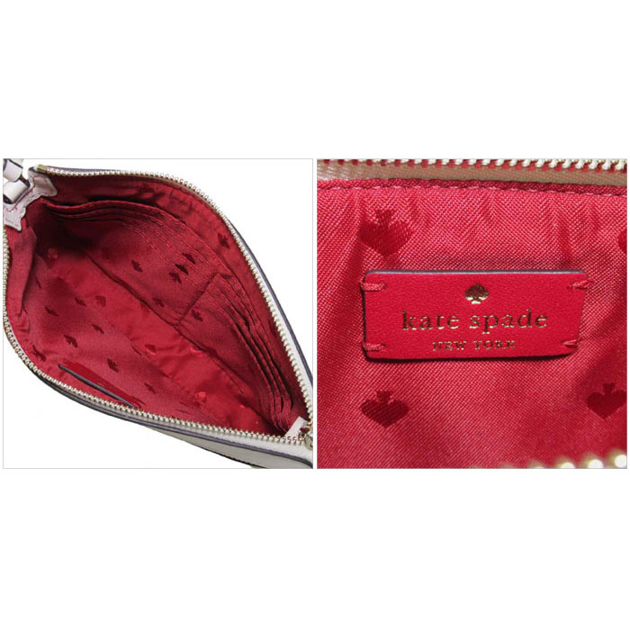 Kate Spade Convertible Sweet Heart Wristlet Bag Leather Parchment Off White # KA613