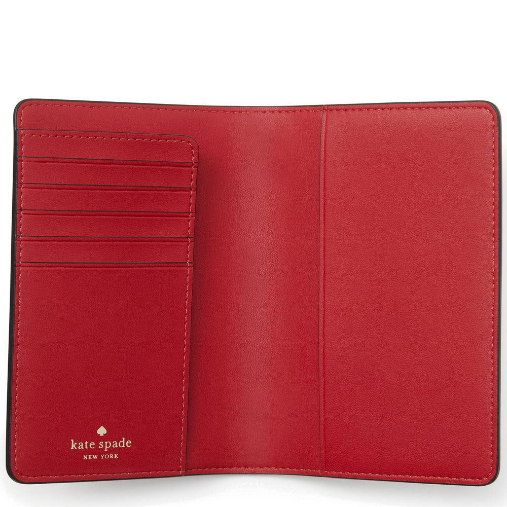 Kate Spade Dottie Ladybug Passport Holder Cream Off White # KA570