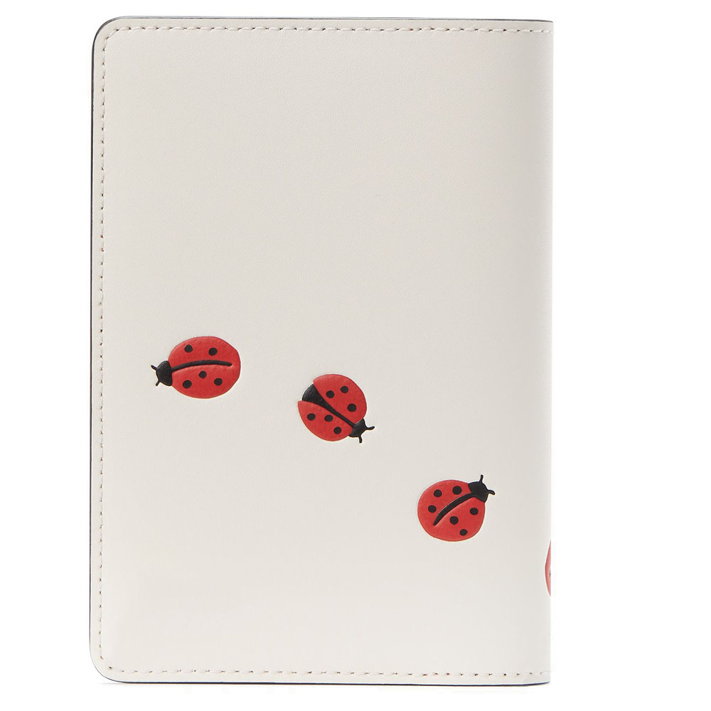 Kate Spade Dottie Ladybug Passport Holder Cream Off White # KA570