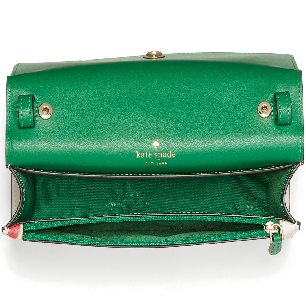 Kate Spade Crossbody Bag Staci Watermelon Party Printed Small Flap Crossbody Cream Off White # KB557