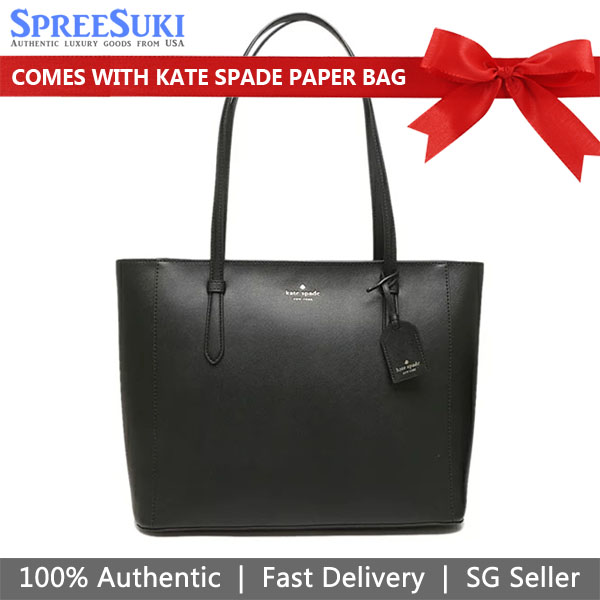 Kate Spade Shoulder Bag Medium Tote Saffiano Pvc Black # K7354