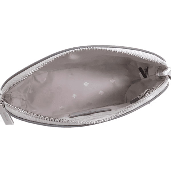 Kate Spade Crossbody Bag Small Dome Crossbody Saffiano Pvc Platinum Grey # K9349