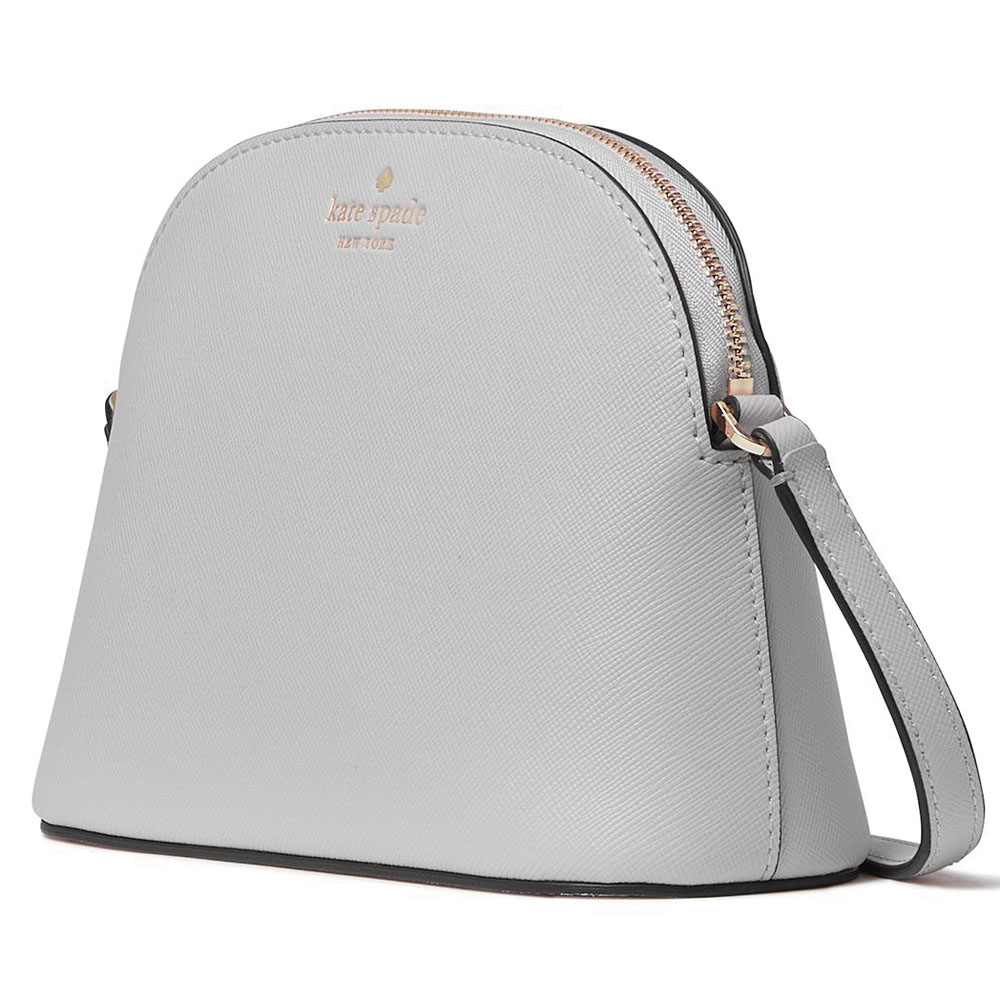 Kate Spade Crossbody Bag Small Dome Crossbody Saffiano Pvc Platinum Grey # K9349