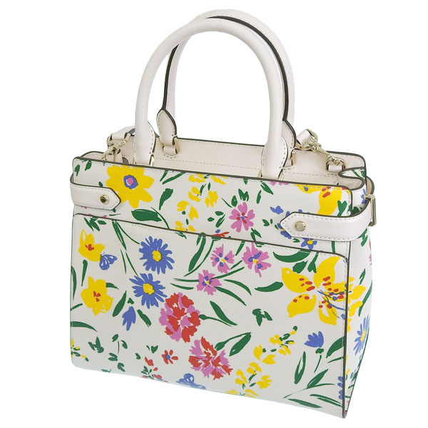 Kate Spade Crossbody Bag Staci Garden Bouquet Medium Satchel Cream Off White # KB719