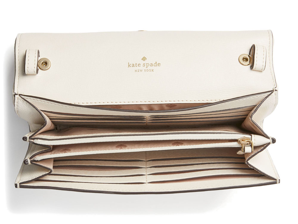 Kate Spade Crossbody Bag Woc Wild Petal Chain Wallet Crossbody Natural Cream Off White # KA587