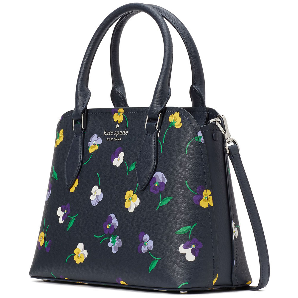 Kate Spade Crossbody Bag Darcy Small Satchel Floral Blazer Blue # KA606