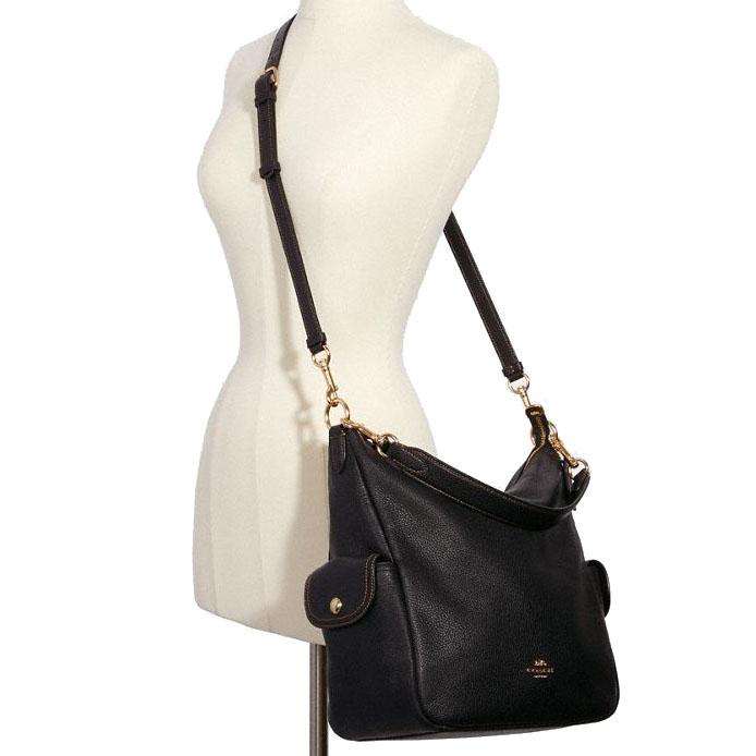 Coach Crossbody Bag Pennie Shoulder Bag Leather Black # 6152D1