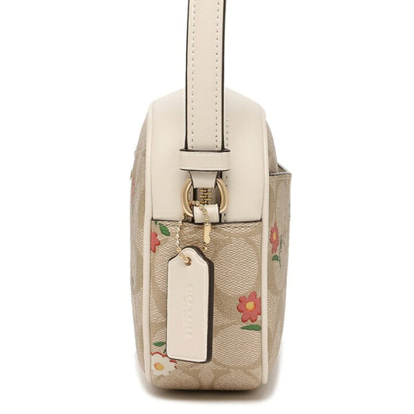 Coach Crossbody Bag Mini Jamie Camera Bag In Signature Canvas With Nostalgic Ditsy Print Light Khaki # CH475