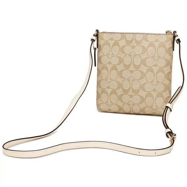 Coach Crossbody Bag Mini Rowan File Bag In Signature Canvas Light Khaki Chalk # CF340