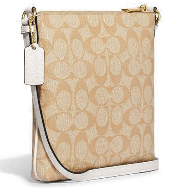 Coach Crossbody Bag Mini Rowan File Bag In Signature Canvas Light Khaki Chalk # CF340