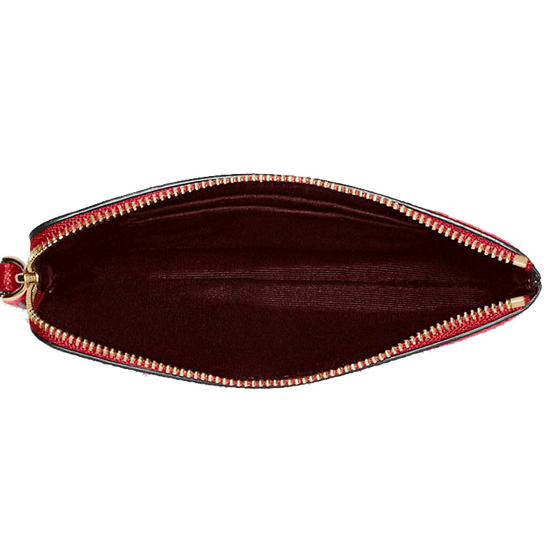 Coach Small Wristlet Corner Zip Wristlet Leather 1941 Red # 58032D1