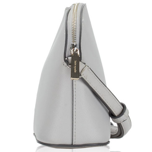 Kate Spade Crossbody Bag Small Dome Crossbody Saffiano Pvc Platinum Grey # K9349