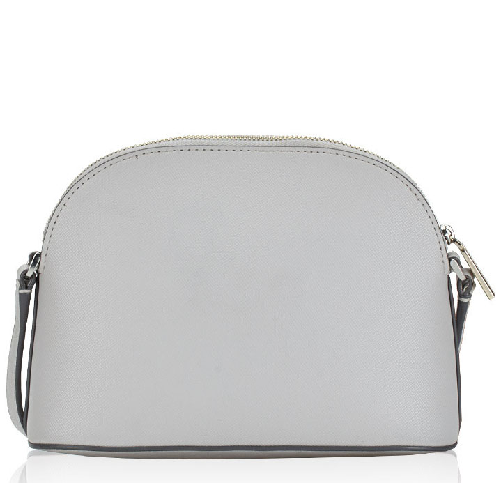 Kate Spade Crossbody Bag Small Dome Crossbody Saffiano Pvc Platinum Grey # K9349