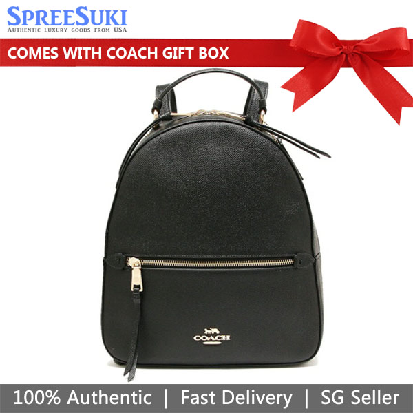 Coach Crossgrain Leather Jordyn Backpack Black # F76624