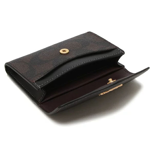 Coach Signature Flap Card Case Brown / Black # CH202