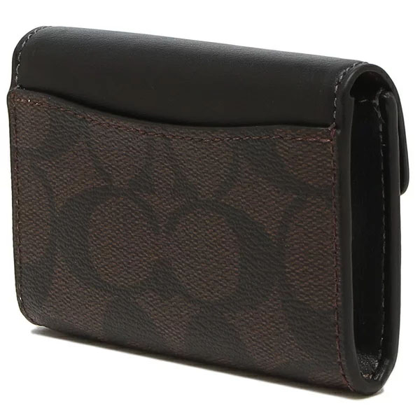 Coach Signature Flap Card Case Brown / Black # CH202