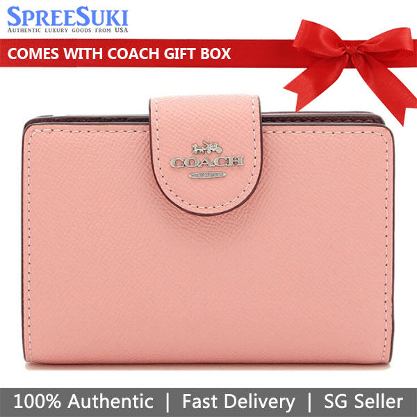 Coach Medium Wallet Medium Corner Zip Wallet Light Pink # 6390