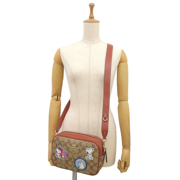 Coach Crossbody Bag Coach X Peanuts Jamie Camera Khaki Redwood # CF304