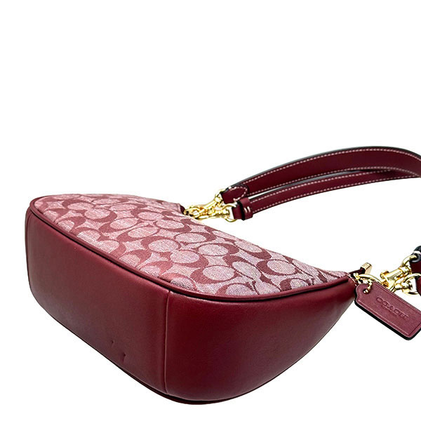 Coach Crossbody Bag Teri Denim Chambray Wine Dark Red # CH139