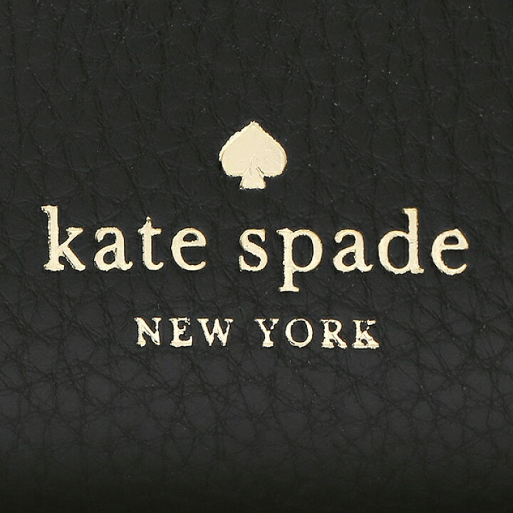 Kate Spade Small Wallet Pebbled Leather Marti Small Flap Wallet Black # K6026
