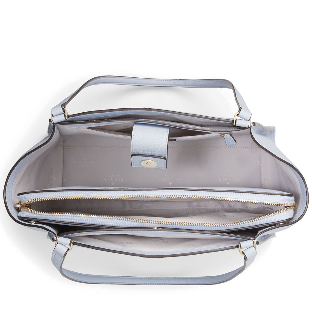 Kate Spade Brim Pebbled Leather Laptop Tote Pale Hydra Blue # K9441
