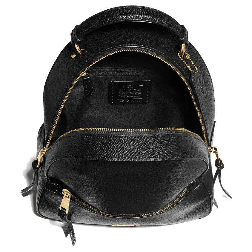 Coach Crossgrain Leather Jordyn Backpack Black # F76624