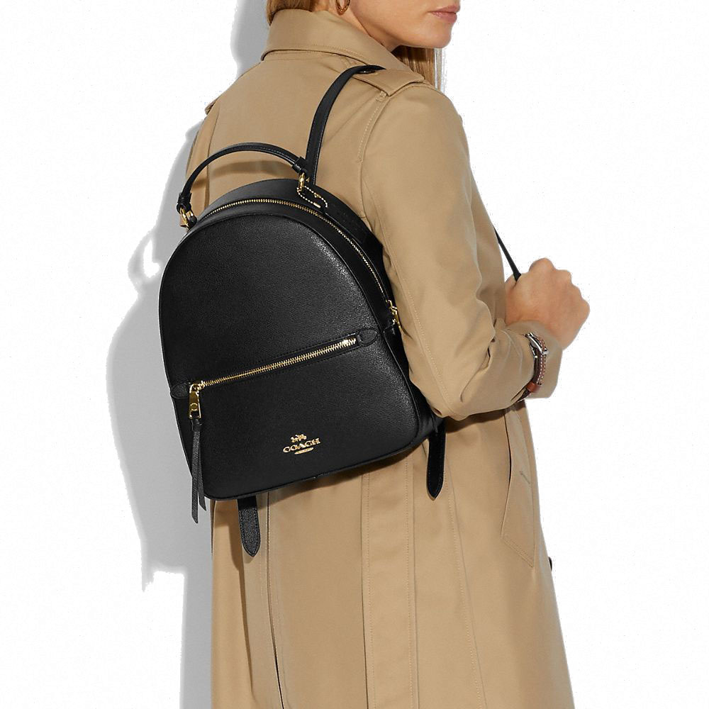 Coach Crossgrain Leather Jordyn Backpack Black # F76624