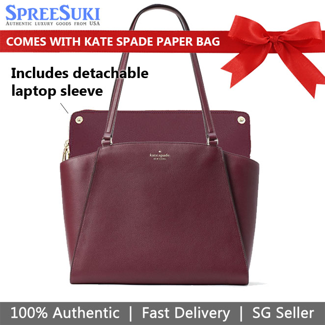 Kate Spade Shoulder Bag Brim Laptop Tote Berry Dark Red # K9441