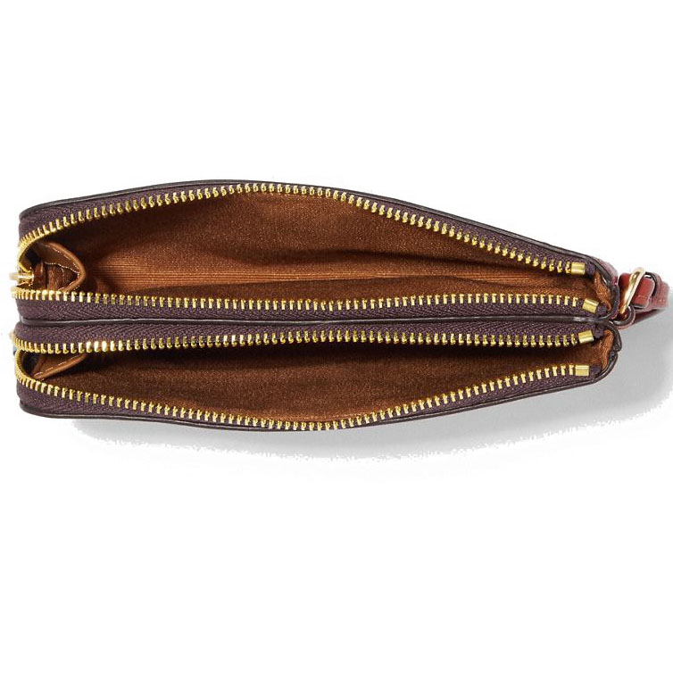 Coach Small Wristlet Double Corner Zip Wristlet Leather Cherry Red # CE539