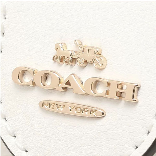Coach Medium Wallet Signature Medium Corner Zip Chalk Off White Glacier White # C0082