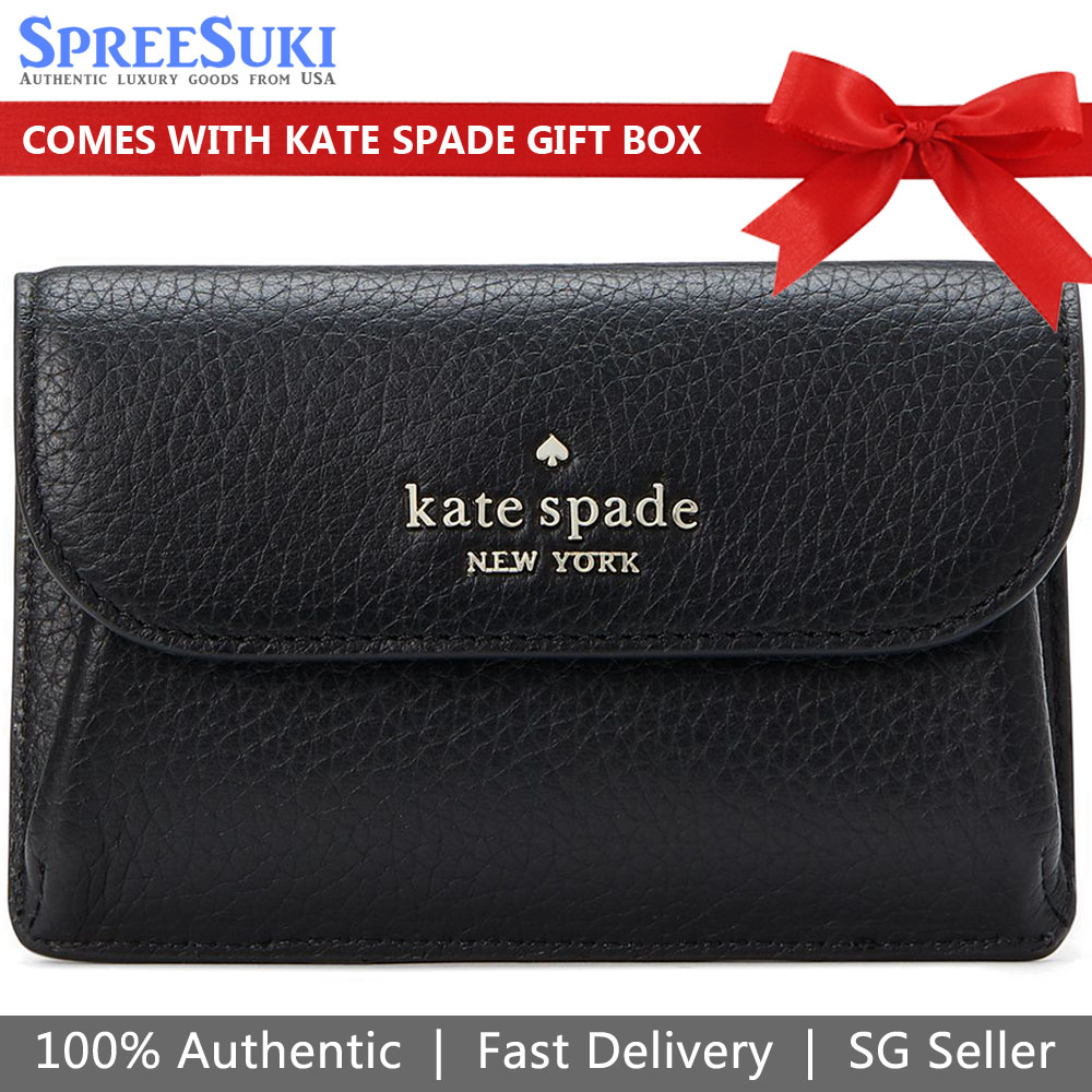 Kate Spade Small Wallet Dumpling Pebbled Leather Black # KA574