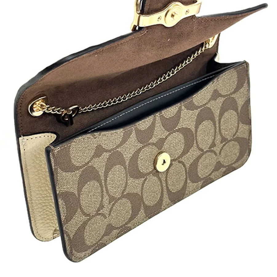 Coach Signature Colorblock Morgan Crossbody Bag Khaki # CF475