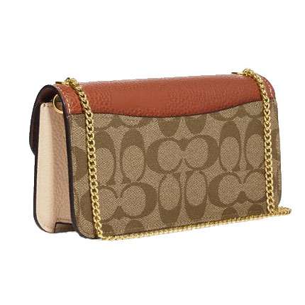 Coach Signature Colorblock Morgan Crossbody Bag Khaki # CF475