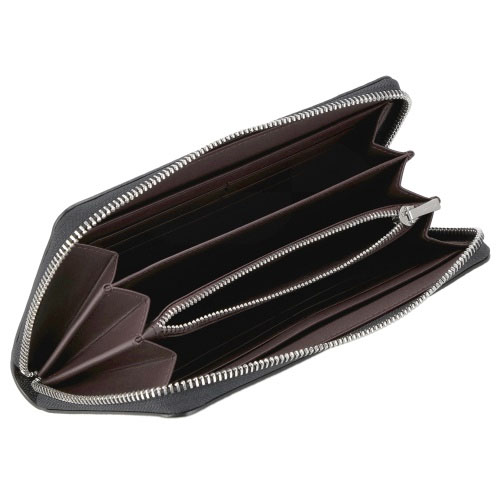 Coach Long Wallet Long Zip Around Wallet In Signature Canvas Graphite Black # C4452
