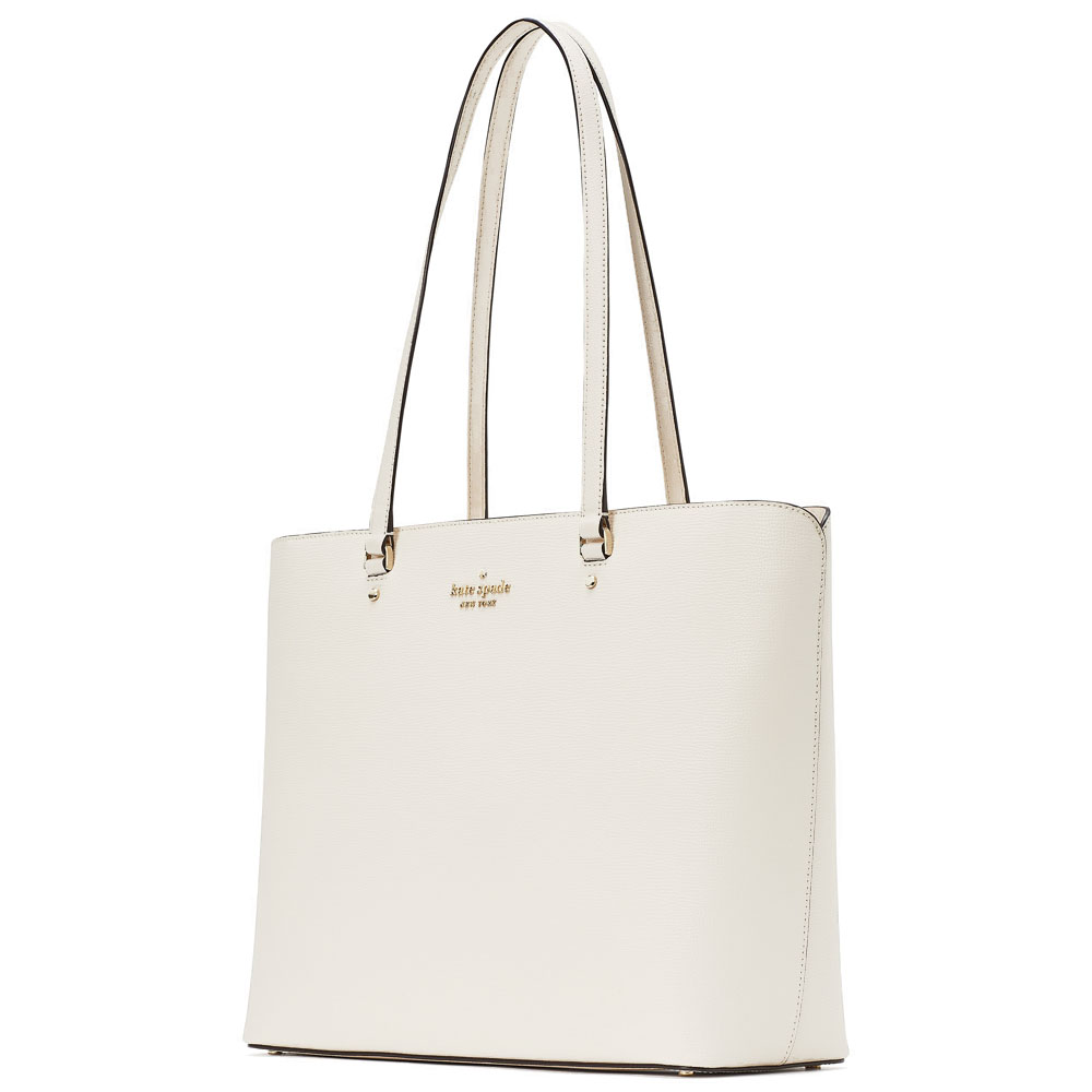 Kate Spade Perfect Refined Grain Leather Large Tote Shoulder Bag Parchment Off White # KA900