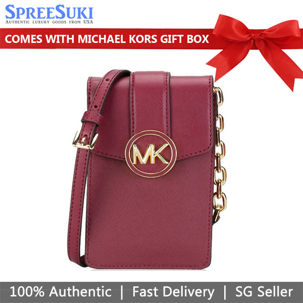 Michael Kors Michael Kors Carmen Small Logo Smartphone Crossbody Bag Mulberry # 35T2GNMC5L