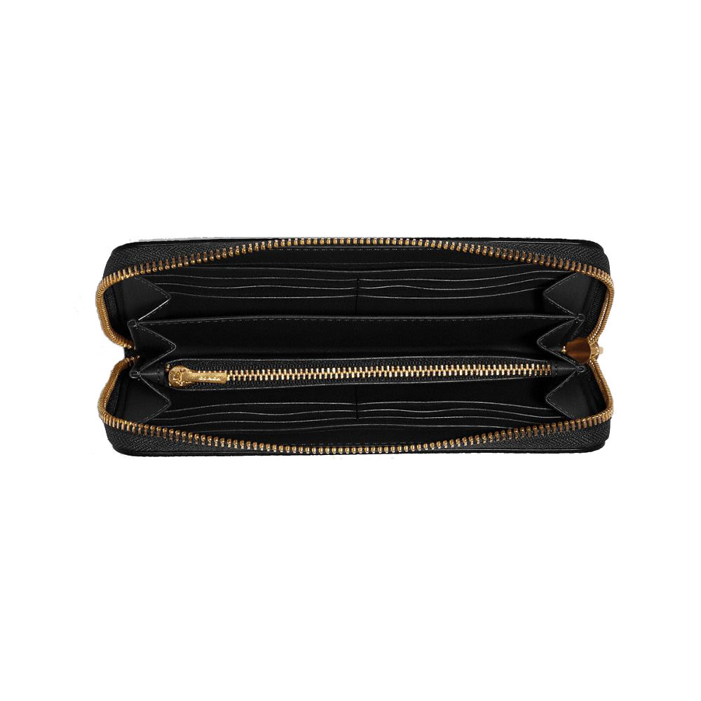 Coach Long Wallet Signature Long Zip Around Wallet Wristlet Khaki Black # C4452