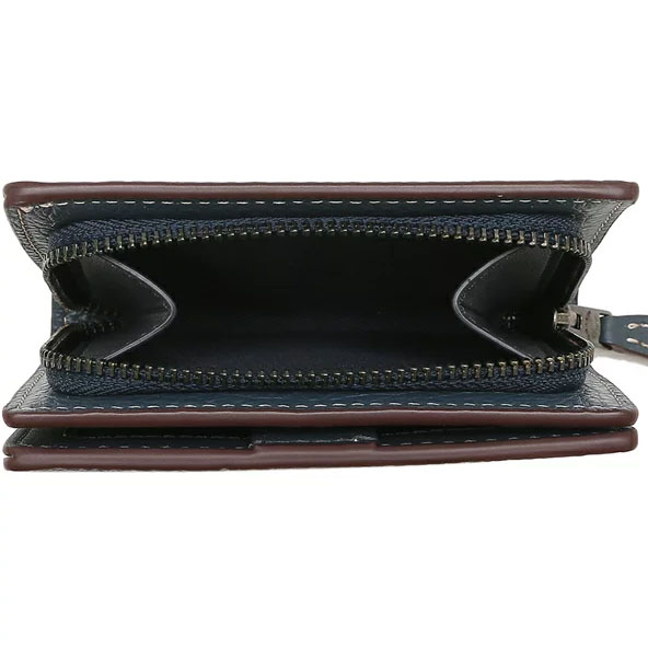 Coach Coach X Peanuts Small Wallet Snoopy Ski Snap Wallet Denim Blue # CF251
