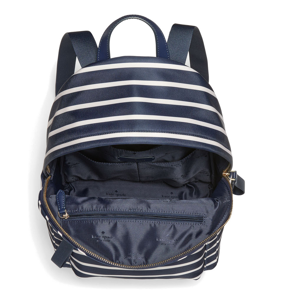 Kate Spade Medium Backpack Chelsea Small Parisian Nylon Parisian Navy Blue # KB602