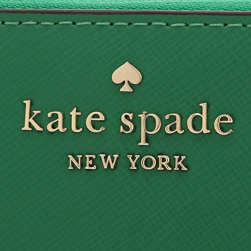 Kate Spade Long Wallet Staci Saffiano Leather Large Continental Wallet Green Bean # WLR00130