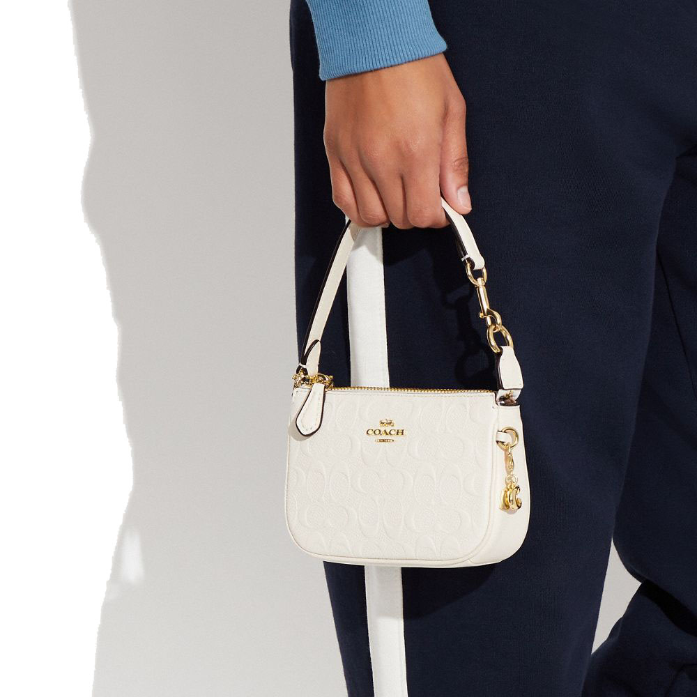 Coach Boxed Nolita 15 In Signature Leather Chalk Off White # CF549