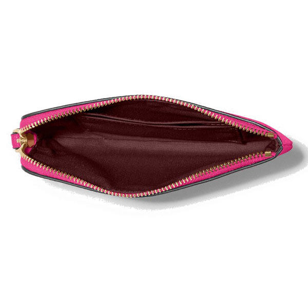 Coach Small Wristlet Corner Zip Wristlet In Crossgrain Leather Cerise Pink # 58032