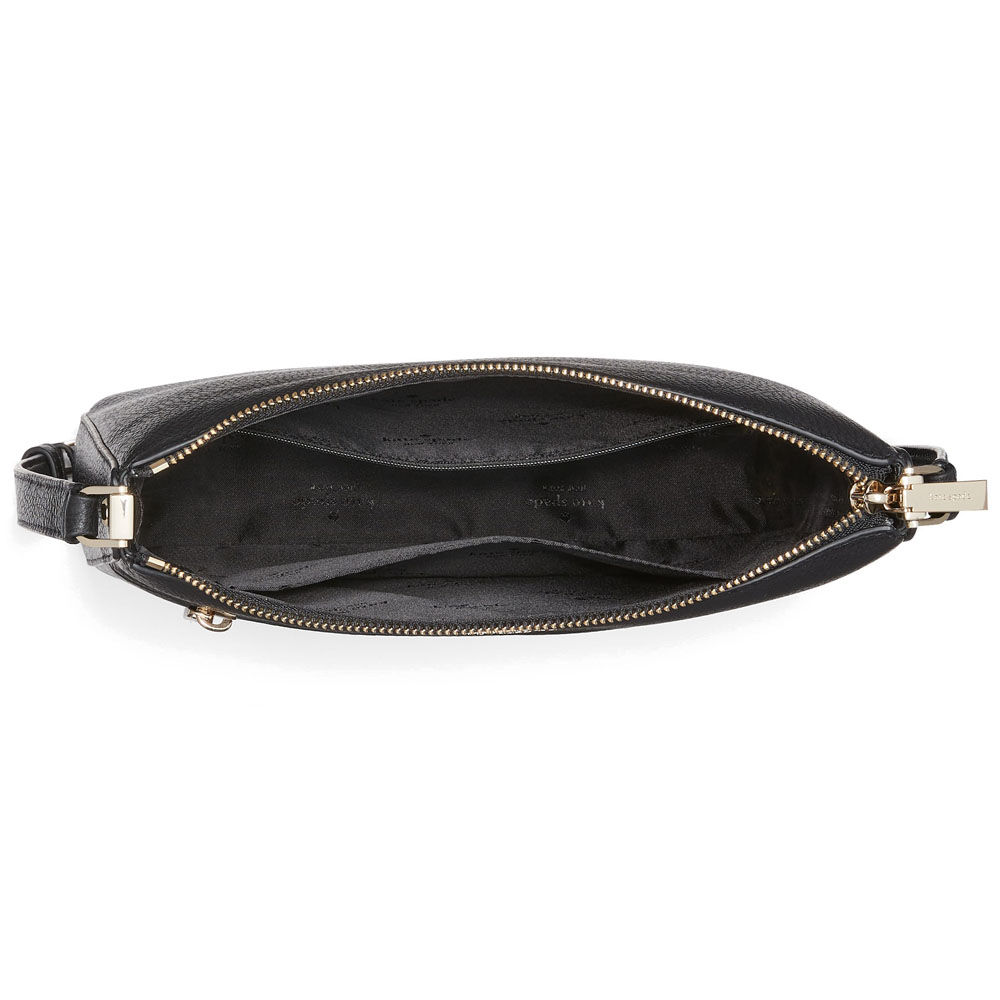 Kate Spade Leila Pebbled Leather Swingpack Crossbody Bag Black # KB649
