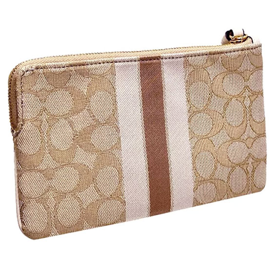 Coach Sig Dmp Lrg Crn Zp Light Khaki Chalk # C8841