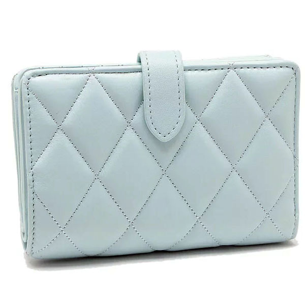 Kate Spade Carey Smooth Quilted Leather Medium Wallet Turquoise Blue # KA591